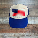 Otto Blue Chubbies American Flag Mesh Adjustable Hat- One Size Fits Most