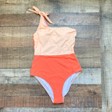 Cupshe Orange Colorblock One Shoulder Padded One Piece NWT- Size M