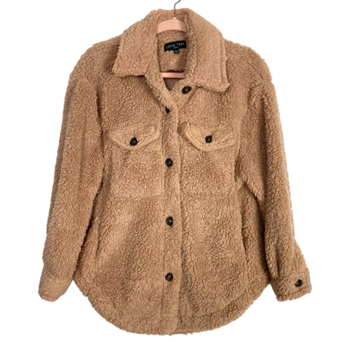 Love Tree Faux Fur Button Closure Jacket- Size S