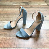 Merona Blue Suede Heeled Sandals- Size 7.5 (see notes)