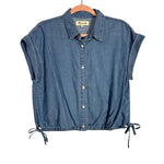 Madewell Denim Drawstring Waist Button Up Top- Size M (sold out online)