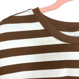 The Drop Brown/White Striped Cropped Tee- Size S (see notes)