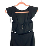 Petal + Pup Black Ruffle with Back and Side Cut Out Yvonne Jumpsuit- Size S