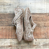 Nicola Bathie x Edgehill Collection Gold Glitter T-Bar Flats- Size ~12 (see notes)