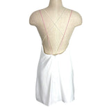 Superdown White Satin with Cream/Pink Criss Cross Back Straps Dress NWT- Size S (see notes)