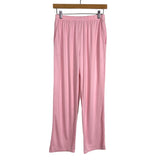 Ekouaer Pink with White Piping Trim Button Up Top and Pajama Pants Set NWT- Size S (sold as a set)