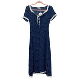 Ivy City Co. Navy Polka Dot Crochet Lace Trim Libby Dress NWT- Size 00