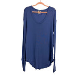 We the Free Raw Hem Long Sleeve Round Distressed Hem Thumb Hole Top- Size M
