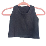 Mono B Washed Black Ribbed Tank- Size S