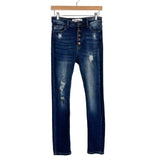 Mack and Mal Distressed Button Fly Jeans- Size 5 (Inseam 28.5”)