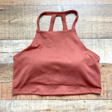 Gilly Hicks Brown Strappy Go Recharge Moisture Wicking High Neck Padded Sportlette NWT- Size XL