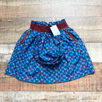 Oso & Me Blue/Red Pattern with Velvet Detail Bloomers and Skirt Set NWT- Size 3-4 (we have matching boy's button up)