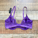 Lounge Purple Lace Silk Balcony Underwire Bra NWT- Size 34DD (we have matching underwear)