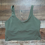 Lululemon Dark Green Built in Shelf Bra Cropped Tank- Size 14