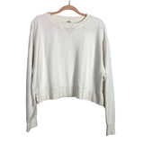 No Brand White Ribbed Sweatshirt- Size M (see notes)
