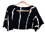 Year of Ours Black/White Tie Dye Crop Tee- Size M