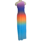 AFRM Ombre One Shoulder Strappy Back Dress- Size L (see notes, sold out online)