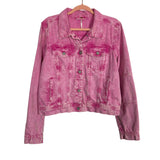 Free People Pink Washed Denim Jacket - Size L