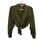 Favlux Fashion Army Green Front Tie Top - Size S