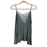 POL Grey Lace Trim Cami Tank- Size L