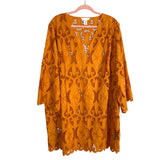 H&M Orange Embroidered Scallop Hem Dress- Size XXL