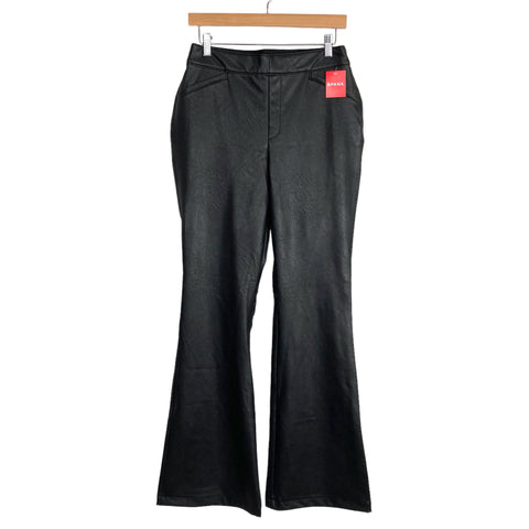 SPANX Black Faux Leather Flare Pants NWT- Size L (Inseam 32")