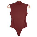 Pumiey Rust Mock Neck Sleeveless Bodysuit- Size S