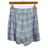 AURA Blue Gingham with Belt Shorts NWT- Size XS