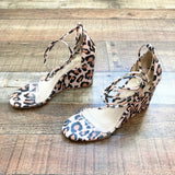 Vince Camuto Animal Print Lace Up Wedge Sandals- Size 6 (sold out online)