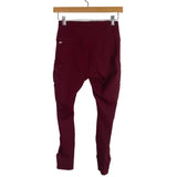 Fabletics Maroon with Side Mesh Pockets and Side Mesh Panels Leggings- Size ~XS (no size tag, fits like extra small, Inseam 23.5”)