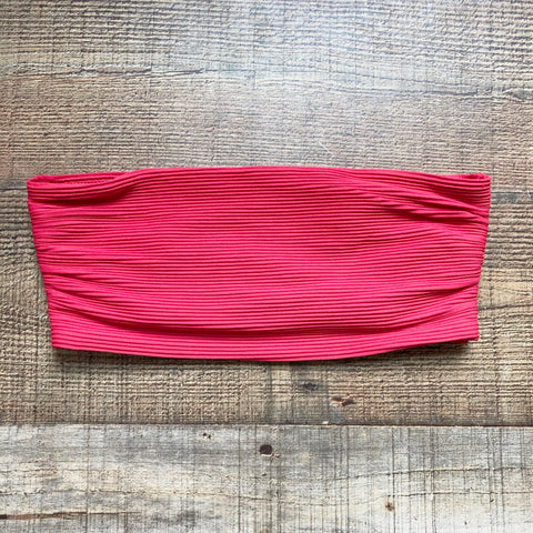 Sea Folly Red Ribbed Bandeau Top- Size 8 (US 4) (we have matching bottoms)