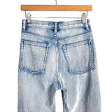 Superdown Light Wash Distressed with Raw Hem Ramona Straight Leg Jeans- Size 26 (see notes, Inseam 30.5”)
