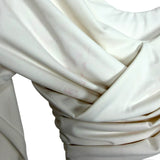 Abercrombie & Fitch Off White Ruched Off the Shoulder Thong Bodysuit- Size L (see notes)