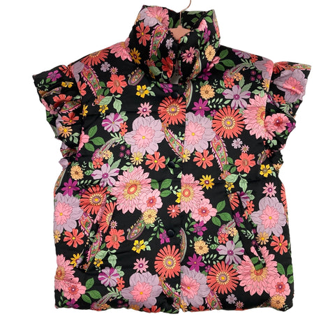 &merci Black Floral Ruffle Vest NWT- Size S (sold out online)
