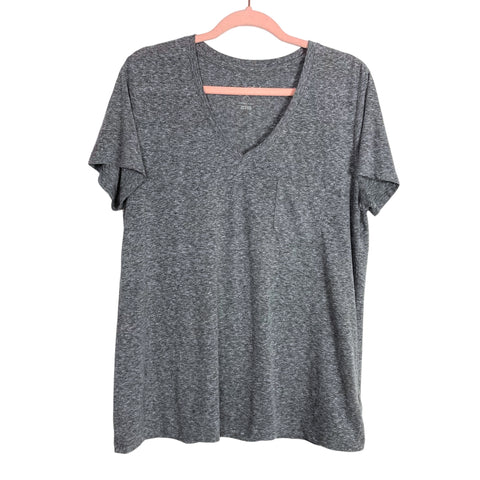 Universal Thread Gray Space Dye V-Neck Pocket Tee- Size L