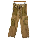 Abercrombie & Fitch Khaki with Corduroy Cargo Belted Roll Tab Hem Pants- Size 32/14S