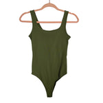 Abercrombie & Fitch Olive Ribbed Tank Thong Bodysuit- Size S