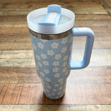 No Brand Blue Floral Tumbler Cup