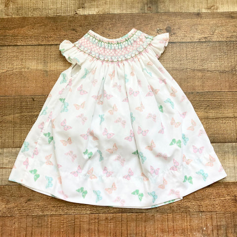 Cecil and Lou Butterfly Smocked Bishop Dress- Size 3T