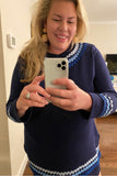 Sail to Sable Navy Ric Rac Sweatshirt Dress- Size XXL (sold out online)