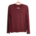 Lululemon Maroon Long Sleeve Tee- Size ~6 (see notes)