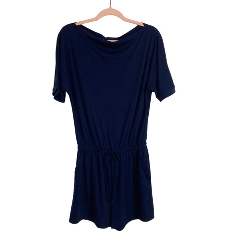Anrabess Navy Faux Drawstring Romper NWT- Size S