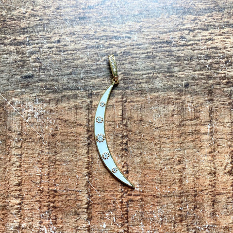 The Cora White Crescent Necklace Charm