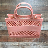 No Brand Blush with Removable Shoulder Strap Plastic Handbag