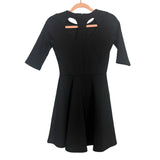 No Brand Black Textured Back Cutout Dress- Size S
