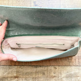 Lauren Merkin Green Glossy Leather Clutch
