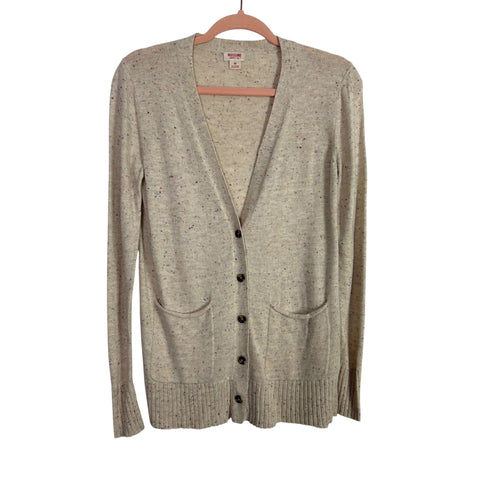 Mossimo Supply Co. by Target Beige Multi-Color Speckled Button Cardigan- Size XS