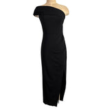 Grace Karin Black Strapless with Asymmetrical Shoulder Wrap Dress NWT- Size S