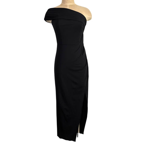 Grace Karin Black Strapless with Asymmetrical Shoulder Wrap Dress NWT- Size S