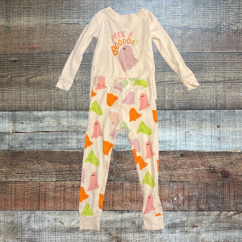 Old Navy White Peek a Booo! Two Piece Pajamas- Size 4T (see notes)